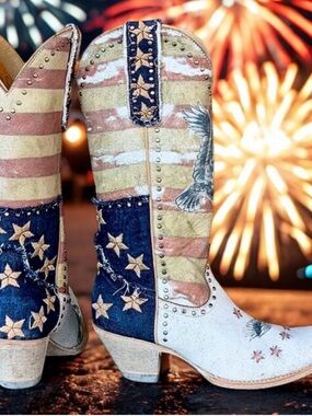 Old Gringo Tan & Blue Leather Cowboy Boots